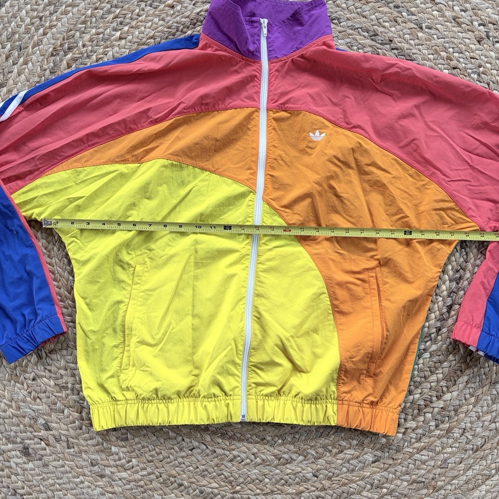 Adidas Originals Pride Off-Center jacket Rainbow  Windbreaker Size Large - Picture 4 of 7